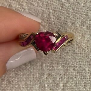 REAL Gold & Ruby Ring - Size 8